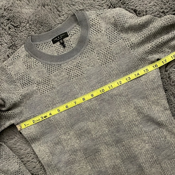 Rag & Bone Gray Plaid Charlotte Crew Sweater - Picture 11 of 12